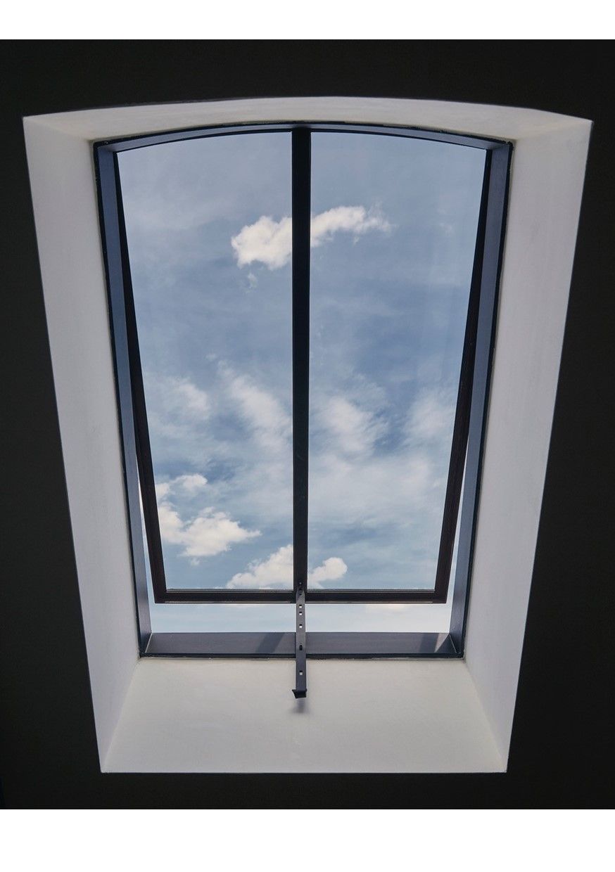 Eisen-Dachfenster ONNO 2 (DRPM) - mit Rundbogen - 60 x 70 - Sprossenteilung  vertikal